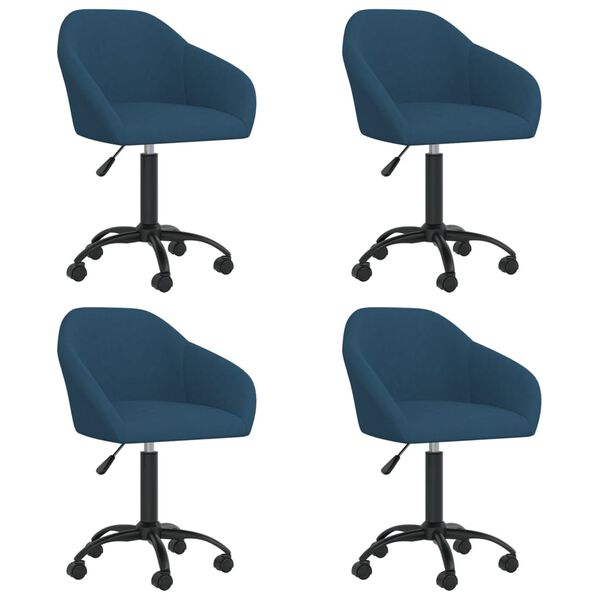 vidaXL Sedie da Pranzo Girevoli 4 pz Blu in Velluto