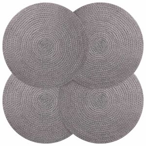 vidaXL Sottobicchieri in juta 4 pz Grigio 100% Juta Tossa
