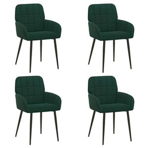 vidaXL Sedie da pranzo 4 pz Velluto Verde Scuro 57 x 50 x 85 cm