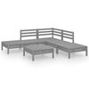 vidaXL Set Salotto da Giardino 6 pz in Legno Massello di Pino Grigio