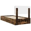 vidaXL Letto con Contenitore con testiera Rovere fum&eacute; 100 x 200 cm