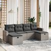 vidaXL Set Divano da Giardino 6 pz con Cuscini Grigio in Polyrattan