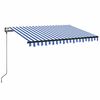 vidaXL Tenda Automatica con Sensore Vento e LED 350x250 cm Blu Bianca