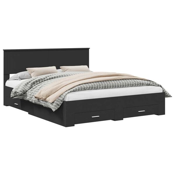 vidaXL Struttura del letto Nero 160 x 200 cm Legno multistrato