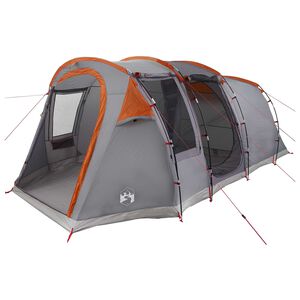 vidaXL Tenda a tunnel 505 x 330 x 204 cm Grigio e arancione