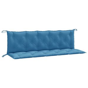 vidaXL Cuscini Panca Giardino 2pz Blu M&eacute;lange 180x50x7 cm Tessuto
