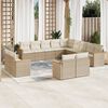 vidaXL Set Divano da Giardino 13 pz con Cuscini Beige in Polyrattan