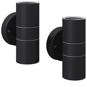 vidaXL Applique LED Parete 2 pz Acciaio Inox Proiezione Alto/ Basso