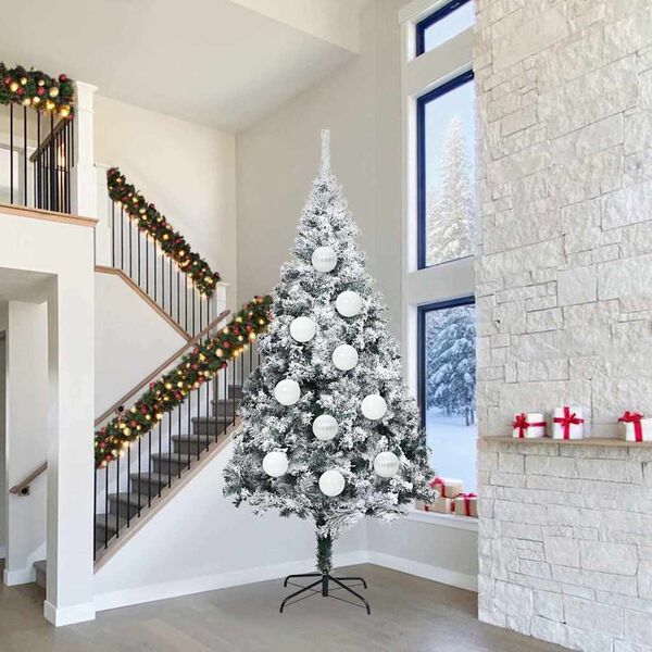 vidaXL Set di Palline di Natale XXL 4 pcs Bianco Plastica