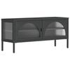 vidaXL Mobile Porta TV Nero 105x35x50 cm Vetro e Acciaio