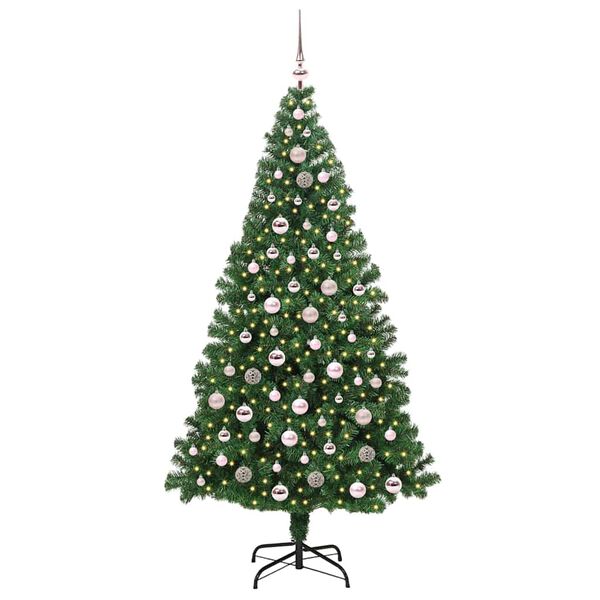 vidaXL Albero di Natale artificiale con 300 LED Verde 210 cm