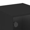 vidaXL Comodini con Ante in Vetro 2pz Nero 35x37x35 cm