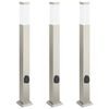 vidaXL Lampioni a colonnina con presa elettrica 3 pz 80 cm Acciaio Inox IP44