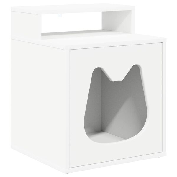 vidaXL Casa per Gatti Bianco 42,5 x 40 x 53,5 cm Legno multistrato