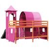 vidaXL Letto a Soppalco con Torre Bambini Rosa 80x200cm Massello Pino
