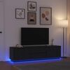 vidaXL Mobile Porta TV con Luci LED Rovere Nero 193,5x41x50 cm