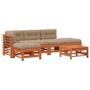 vidaXL Set Lounge da Giardino 6 pz Marrone Cerato