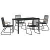 vidaXL Set da Pranzo per Giardino 5 pz Nero