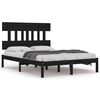 vidaXL Giroletto Nero in Legno Massello 150x200 cm King Size