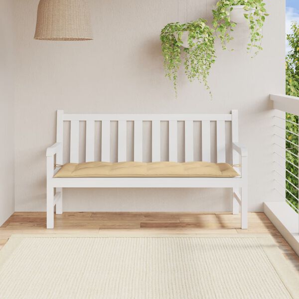 vidaXL Cuscino Panca da Giardino Beige Mélange 150x50x7 cm in Tessuto