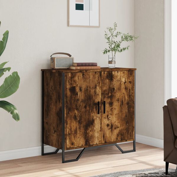 vidaXL Credenza Rovere Fumo 78x35,5x74,5 cm in Legno Multistrato