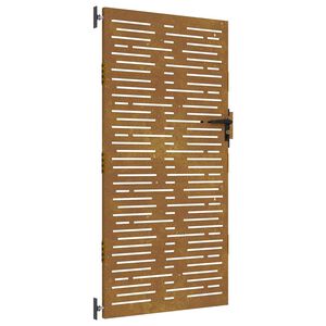 vidaXL Cancello da giardino 85x175 cm in acciaio Corten design quadrato