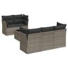 vidaXL Set Divano da Giardino 6 pz con Cuscini Grigio in Polyrattan