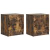 vidaXL Armadio da Notte 2 pcs Rovere Fumo 43 x 34,5 x 47 cm