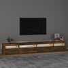 vidaXL Mobile Porta TV con Luci LED Rovere Fumo 270x35x40 cm
