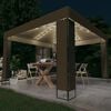 vidaXL Gazebo con Tetto Doppio e Luci LED 3x3x2,7 m Grigio Talpa