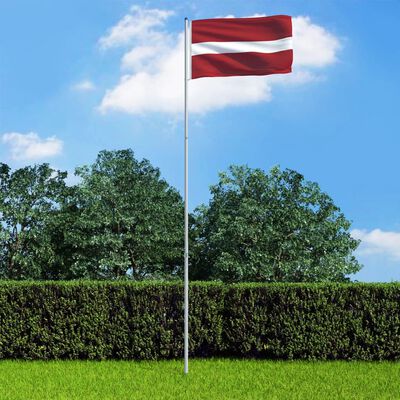 vidaXL Bandiera della Lettonia con Pennone in Alluminio 6 m