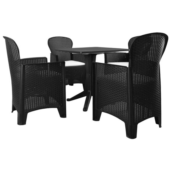 vidaXL Set da Pranzo da Giardino 5 pz in Plastica Stile Rattan Antracite