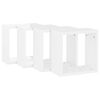 vidaXL Mensole Parete a Cubo 4 pz Bianco Lucido 30x15x30 cm