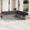 vidaXL Set Divano da Giardino 9pz con Cuscini Grigio Chiaro Polyrattan