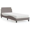 vidaXL Letto con Materasso Dover Tortora 80x200 cm in Tessuto