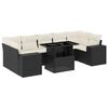 vidaXL Set Divani da Giardino con Cuscini 8 pz Nero in Polyrattan