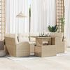 vidaXL Set Divano da Giardino con cuscino 7 pcs Beige Poly Rattan