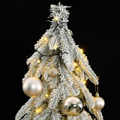vidaXL Albero di Natale Artificiale con 300 LED Palline e Neve 210 cm