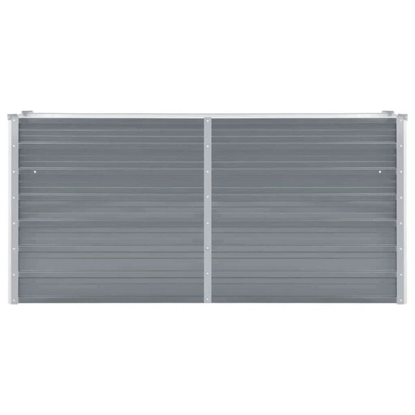 vidaXL Letto Rialzato Giardino in Acciaio Zincato 160x40x77 cm Grigio