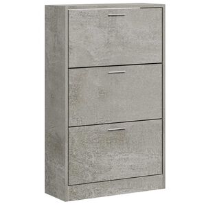 vidaXL Scarpiera Grigio Cemento 63x24x103 cm in Legno Multistrato