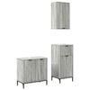 vidaXL Set di mobili per il bagno 3 pz Grigio Sonoma