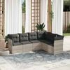 vidaXL Set Divano da Giardino 6pz con Cuscini Grigio Chiaro Polyrattan