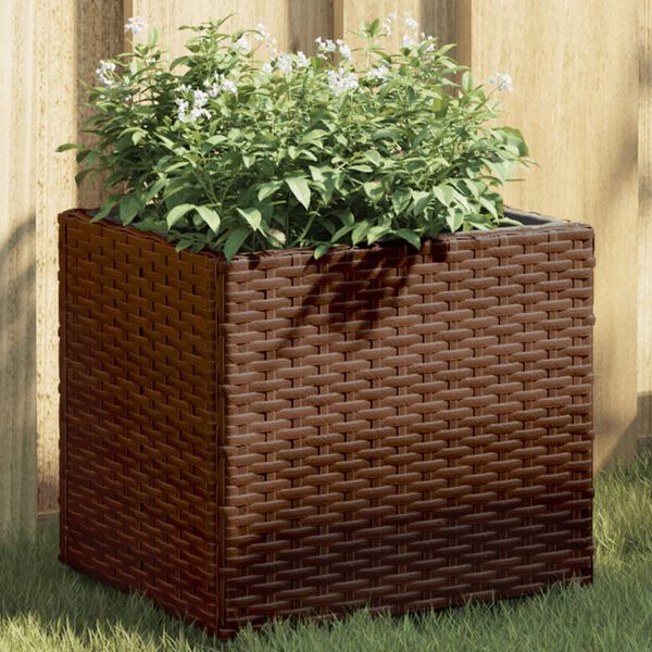 vidaXL Fioriere da Giardino 2 pz Marrone 36x30x32 cm in Polyrattan
