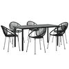 vidaXL Set da Pranzo da Giardino 7 pz Nero in Rattan PVC