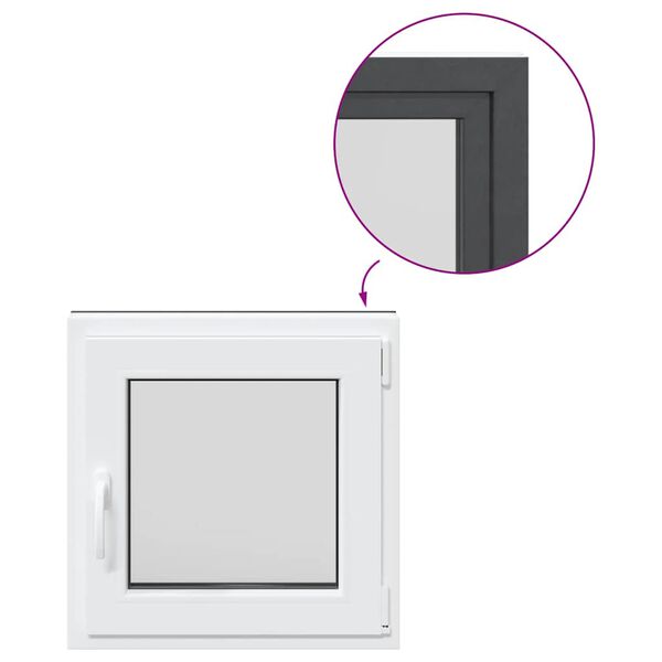 vidaXL Finestra per cantina "RISOR" 50x50 cm anta-ribalta DIN destra antracite