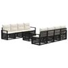 vidaXL Set Divano da Giardino 9 pz Nero polyrattan