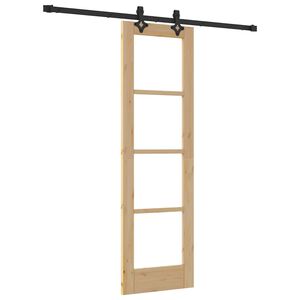 vidaXL Porta scorrevole ORKDAL Naturale e Nero 61 x 198,5 cm