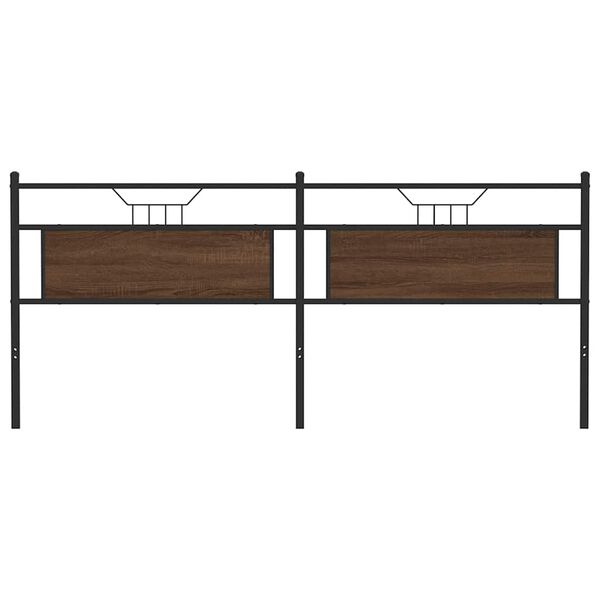 vidaXL Testiera di Ricambio Rovere Marrone 193 cm in Legno Multistrato e Acciaio