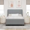 vidaXL Letto a molle con materasso Grigio chiaro 140 x 190 cm Tessuto