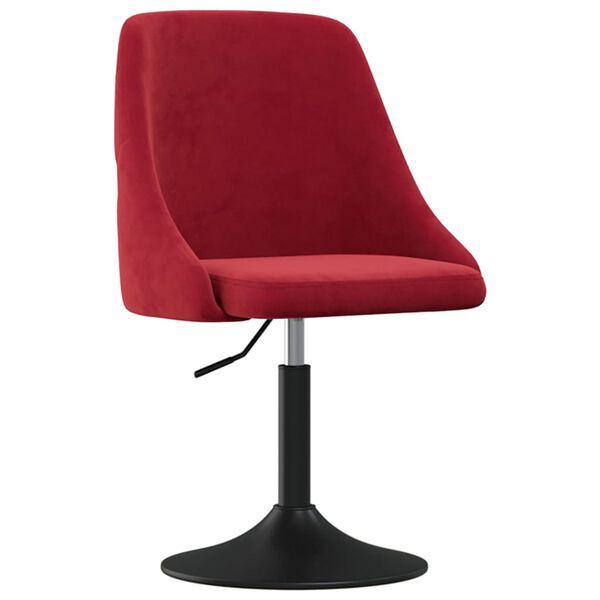 vidaXL Sedia da Pranzo Rosso Vino in Velluto